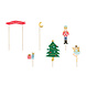 Caketopper Kerst 19cm 6st Caketopper Kerst 19cm 6st