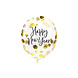 Confetti Ballonnen Happy New Year 27cm 3st Confetti Ballonnen Happy New Year 27cm 3st