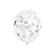 Confetti Ballonnen Zilver Deluxe 30cm 6st Confetti Ballonnen Zilver Deluxe 30cm 6st