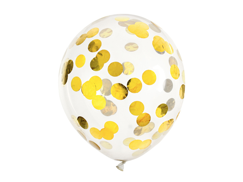 desinfecteren Numeriek Meer Confetti Ballonnen Goud Deluxe 30cm 6st - Partywinkel