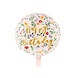 Helium Ballon Happy Birthday Bloemen Roze Leeg 45cm Helium Ballon Happy Birthday Bloemen Roze Leeg 45cm
