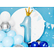 Folie Ballon Cijfer 1 Lichtblauw Leeg 1m Folie Ballon Cijfer 1 Lichtblauw Leeg 1m