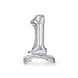 Folie Ballon Cijfer 1 Zilver Standaard Leeg 70cm Folie Ballon Cijfer 1 Zilver Standaard Leeg 70cm