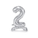 Folie Ballon Cijfer 2 Zilver Standaard Leeg 70cm Folie Ballon Cijfer 2 Zilver Standaard Leeg 70cm
