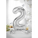 Folie Ballon Cijfer 2 Zilver Standaard Leeg 70cm Folie Ballon Cijfer 2 Zilver Standaard Leeg 70cm