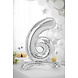 Folie Ballon Cijfer 6 Zilver Standaard Leeg 70cm Folie Ballon Cijfer 6 Zilver Standaard Leeg 70cm