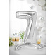 Folie Ballon Cijfer 7 Zilver Standaard Leeg 70cm Folie Ballon Cijfer 7 Zilver Standaard Leeg 70cm