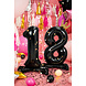 Folie Ballon Cijfer 18 Zwart Standaard Leeg 84cm Folie Ballon Cijfer 18 Zwart Standaard Leeg 84cm
