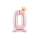 Folie Ballon Cijfer 0 Lichtroze Standaard Leeg 84cm Folie Ballon Cijfer 0 Lichtroze Standaard Leeg 84cm