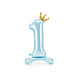 Folie Ballon Cijfer 1 Lichtblauw Standaard Leeg 84cm Folie Ballon Cijfer 1 Lichtblauw Standaard Leeg 84cm