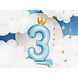 Folie Ballon Cijfer 3 Lichtblauw Standaard Leeg 84cm Folie Ballon Cijfer 3 Lichtblauw Standaard Leeg 84cm