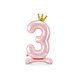 Folie Ballon Cijfer 3 Lichtroze Standaard Leeg 84cm Folie Ballon Cijfer 3 Lichtroze Standaard Leeg 84cm