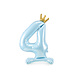 Folie Ballon Cijfer 4 Lichtblauw Standaard Leeg 84cm Folie Ballon Cijfer 4 Lichtblauw Standaard Leeg 84cm