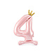 Folie Ballon Cijfer 4 Lichtroze Standaard Leeg 84cm Folie Ballon Cijfer 4 Lichtroze Standaard Leeg 84cm