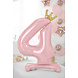 Folie Ballon Cijfer 4 Lichtroze Standaard Leeg 84cm Folie Ballon Cijfer 4 Lichtroze Standaard Leeg 84cm