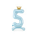 Folie Ballon Cijfer 5 Lichtblauw Standaard Leeg 84cm Folie Ballon Cijfer 5 Lichtblauw Standaard Leeg 84cm