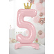 Folie Ballon Cijfer 5 Lichtroze Standaard Leeg 84cm Folie Ballon Cijfer 5 Lichtroze Standaard Leeg 84cm