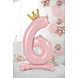 Folie Ballon Cijfer 6 Lichtroze Standaard Leeg 84cm Folie Ballon Cijfer 6 Lichtroze Standaard Leeg 84cm
