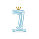Folie Ballon Cijfer 7 Lichtblauw Standaard Leeg 84cm Folie Ballon Cijfer 7 Lichtblauw Standaard Leeg 84cm