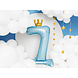 Folie Ballon Cijfer 7 Lichtblauw Standaard Leeg 84cm Folie Ballon Cijfer 7 Lichtblauw Standaard Leeg 84cm