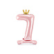 Folie Ballon Cijfer 7 Lichtroze Standaard Leeg 84cm Folie Ballon Cijfer 7 Lichtroze Standaard Leeg 84cm
