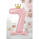 Folie Ballon Cijfer 7 Lichtroze Standaard Leeg 84cm Folie Ballon Cijfer 7 Lichtroze Standaard Leeg 84cm