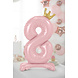 Folie Ballon Cijfer 8 Lichtroze Standaard Leeg 84cm Folie Ballon Cijfer 8 Lichtroze Standaard Leeg 84cm