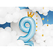 Folie Ballon Cijfer 9 Lichtblauw Standaard Leeg 84cm Folie Ballon Cijfer 9 Lichtblauw Standaard Leeg 84cm