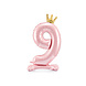 Folie Ballon Cijfer 9 Lichtroze Standaard Leeg 70cm Folie Ballon Cijfer 9 Lichtroze Standaard Leeg 70cm