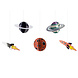 Hangdecoratie Space 5st Hangdecoratie Space 5st