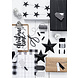 Decoratie Sterren Zwart 6st Decoratie Sterren Zwart 6st