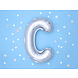 Folie Ballon Letter C Zilver Leeg 35cm Folie Ballon Letter C Zilver Leeg 35cm