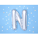 Folie Ballon Letter N Zilver Leeg 35cm Folie Ballon Letter N Zilver Leeg 35cm
