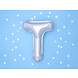 Folie Ballon Letter T Zilver Leeg 35cm Folie Ballon Letter T Zilver Leeg 35cm