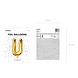 Folie Ballon Letter U Goud Leeg 35cm Folie Ballon Letter U Goud Leeg 35cm