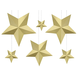 Decoratie Sterren Goud 6st Decoratie Sterren Goud 6st