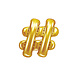 Folie Ballon Letter # Goud Leeg 35cm Folie Ballon Letter # Goud Leeg 35cm