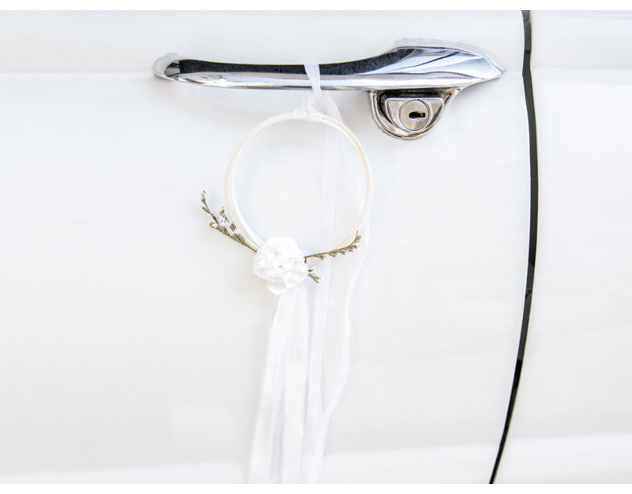 Autodecoratie Bruiloft Wit Partywinkel