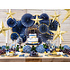 Bolkaarsen Blauw Metallic 8cm 6st Bolkaarsen Blauw Metallic 8cm 6st