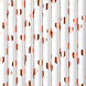 Papieren Rietjes Rose Gouden Hartjes 19,5cm 10st Papieren Rietjes Rose Gouden Hartjes 19,5cm 10st