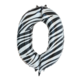 Folie Ballon Cijfer 0 Zebra XL 86cm leeg Folie Ballon Cijfer 0 Zebra XL 86cm leeg