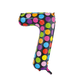 Folie Ballon Cijfer 7 Stippen XL 86cm leeg Folie Ballon Cijfer 7 Stippen XL 86cm leeg