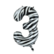 Folie Ballon Cijfer 3 Zebra XL 86cm leeg Folie Ballon Cijfer 3 Zebra XL 86cm leeg