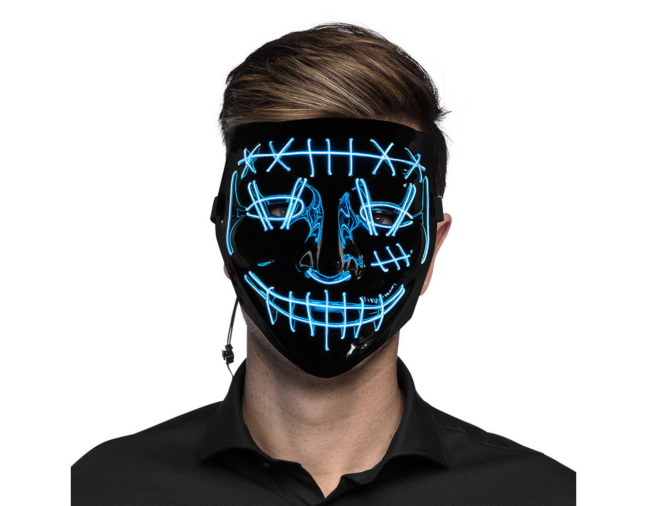 Halloween LedMasker Killer Smile Blauw Partywinkel