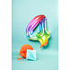 Folie Ballon Cijfer 4 Regenboog XL 81cm leeg Folie Ballon Cijfer 4 Regenboog XL 81cm leeg