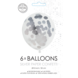 Confetti Ballonnen Zilver 12cm 6st Confetti Ballonnen Zilver 12cm 6st