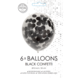 Confetti Ballonnen Zwart 30cm 6st Confetti Ballonnen Zwart 30cm 6st