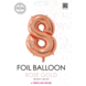 Folieballon Cijfer 8 Rose Goud 66cm Folieballon Cijfer 8 Rose Goud 66cm