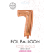 Folieballon Cijfer 7 Rose Goud 66cm Folieballon Cijfer 7 Rose Goud 66cm