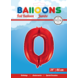 Folie Ballon Cijfer 0 Rood XL 86cm leeg Folie Ballon Cijfer 0 Rood XL 86cm leeg